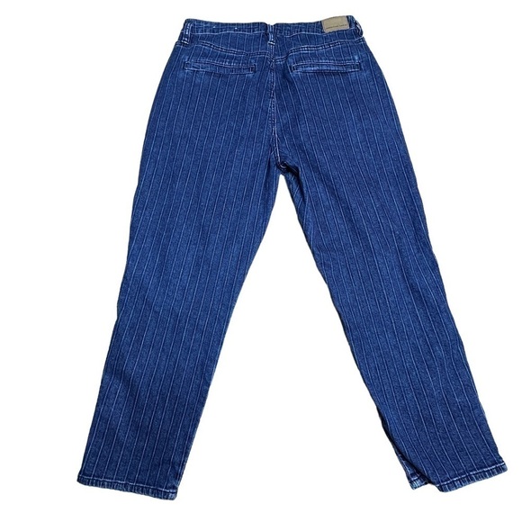 AE cropped pin stripe denim pants mom jean 8 short - Picture 3 of 9